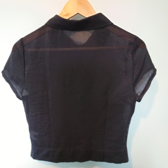 PETITE very short sleeve blouse with lurex NWOT - Picture 3 of 4